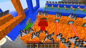 JJ and Mikey LAVA vs WATER TRAMPOLINE BATTLE in Minecraft Maizen | Creeper Creations