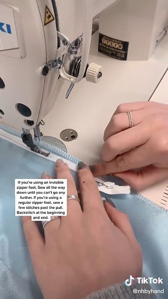Sewing for beginners: How to sew an invisible zip part 1 ✂️ #sewingtutorial #learntosew #learnontiktok #sewingzippers #beginnersewing #sewingtips #sew