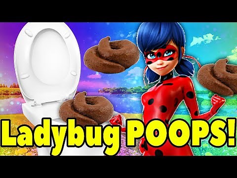 Ladybug POOPS in the TOILET. Ladybug's POOPS. Pooping Ladybug & Cat Noir