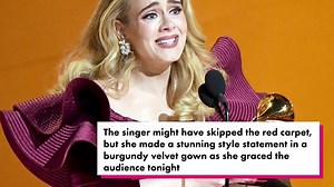 Adele shines in red ruffles at Grammys 2023 after skipping red carpet