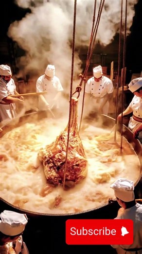 🔥 Giant Cooking Scene! Massive Food in Fire Pit 😱 #Shorts