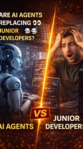 autonomiq.lab on Instagram: "ARE AI AGENTS REPLACING JUNIOR DEVELOPERS? 👀🤖 Uncomfortable truth: some already are. AI agents can now: • write boilerplate code • debug faster than interns • refactor entire repos • ship MVPs overnight So what happens to junior devs? They’re not being replaced by AI. They’re being replaced by developers who use AI agents. The old path was: learn → wait → get hired → grow The new path is: build with AI → ship fast → prove value Junior roles won’t disappear. But “co