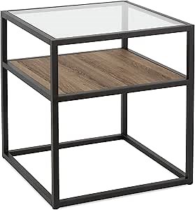 Addison 20'' Wide Square Side Table in Blackened Bronze