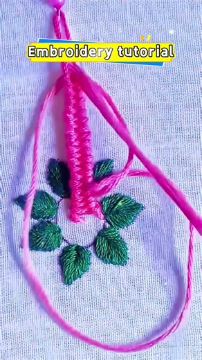 With a few simple stitches, you can embroider a three-dimensional flower #embroiderytutorial #diy