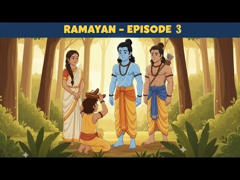Ramayan Episode 3 | Ram Bharat Milap & Vanvas Kahani | Animated Ramayan for Kids