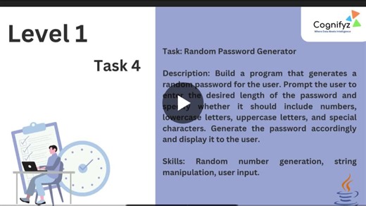#java #security #passwordgenerator #cognifyz #internshipexperience | Sejal Bhusari