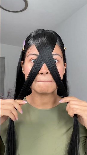 this gives you glamorous curtain bangs! 🤡💦