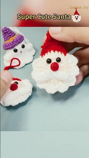 Super Cute Santa Ornament Crochet Tutorial｜Beginner-Friendly Step-by-Step Guide! 🎅✨