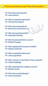 235K views · 1K reactions | Famous Scientists and Their Discoveries  #reels #scientist #facts #fblifestyles | Learn with Ishani | Facebook