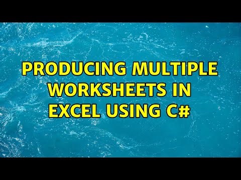 Producing multiple worksheets in excel using C# (4 Solutions!!)