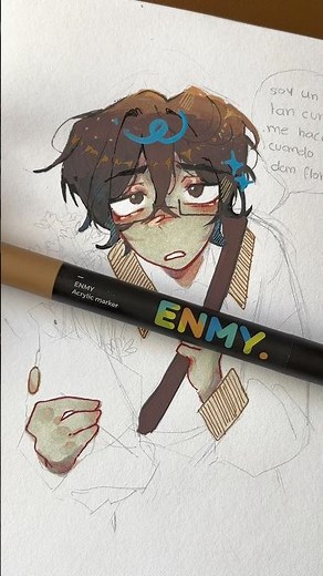 Tutorial rápido jeje ‼️ use lo plumones acrílicos de ENMY❤️#artist #art #sketchbook #sketchbook