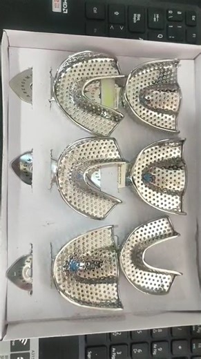 Cubetas de impresión dental superior e inferior 6 unidades Lisa o perforadas