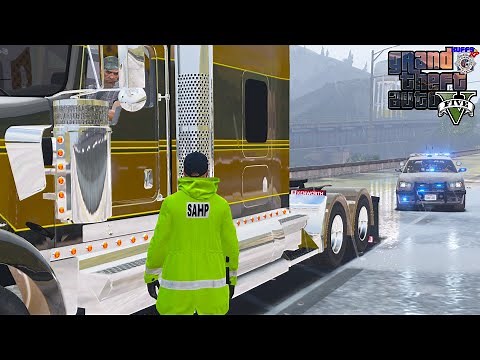 Highway Patrol Semi Truck Speed Trap - GTA 5 Roleplay