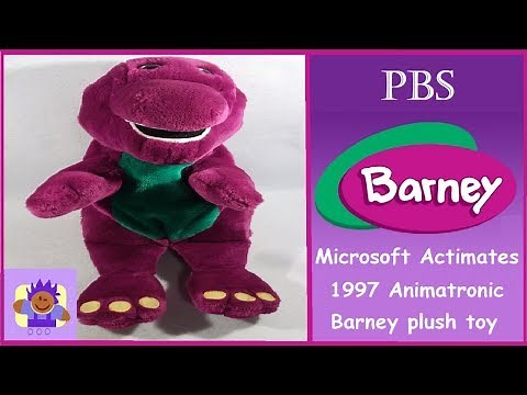 1997 Actimates Talking Barney the Purple dinosaur plush animatronic toy By Microsoft Corp
