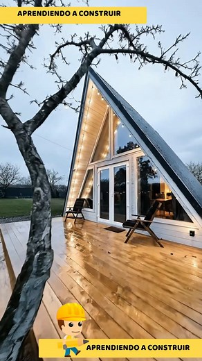 Discover the magic of modern living in this dreamy A-frame cabin. Its cutting-edge architectural design and impeccable engineering create a haven of style and sturdiness. With a spacious deck that invites relaxation, it's the perfect place to create unforgettable memories. The ideal combination of elegance and durability awaits!😎😎😎😎#aprendiendoaconstruir #palets #Diseñodeinterior #diseñospersonalizados #arquitectura #decorandocomestilo #construction #interiors #hogar | Aprendiendo a Constr