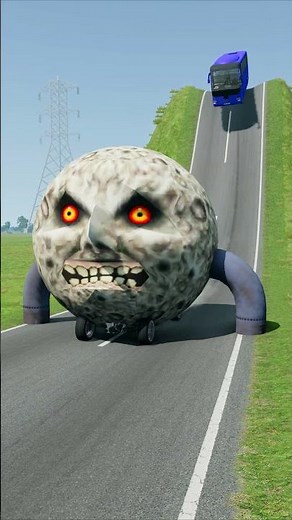 Colourful School Bus vs Low Pipes - BeamNG.Drive #shorts #beamngdrive #bus