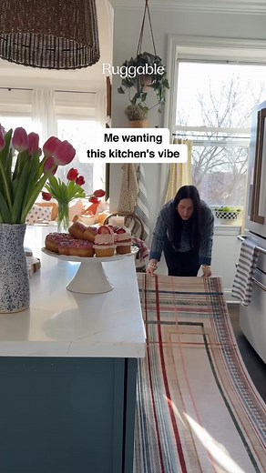 That feeling when a kitchen nails Retro–Scandi and the rug just takes it to the next-level. | Ruggable