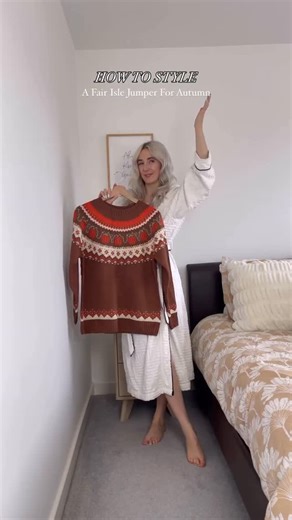 Chicwish on Instagram: "Knits season is here. Check 👉How to style a Fair Isle Sweater at fall. 🍁🍂🧡 #chicwish #sweaterstyle #fallfashiontrends #sweaterlove #falloutfitinspo"