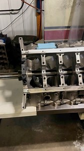 LS Dart block getting the cam tunnel opened up to fit 55mm roller cam bearings. #engineparts #enginebuilder #lsnation #dartblock | CNC-Motorsports