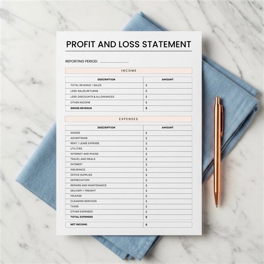 Profit and Loss Statement Template. Editable Business Income Statement. Printable Expense Tracker. Business Finance Profit Calculator PDF - Etsy