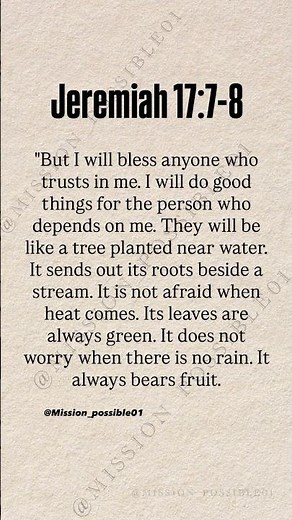 Jeremiah 17:7-8 - Be like a tree planted near water✨ #faith