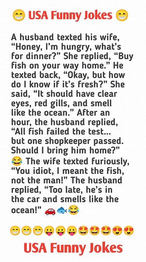 😂 Husband’s Hilarious Fish Shopping Fail! You’ll Cry Laughing! 🇺🇸🐟 #FunnyStory #ComedyShorts #ViralJokes #LOL #HusbandWifeJokes #FishJoke #USA #FunnyVideos #CoupleHumor #Shorts | USA Funny Jokes