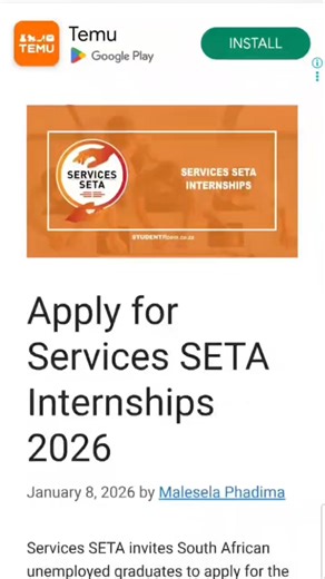 Service SETA Internships 2026 – Apply Online 💚🔌 | Government Job's