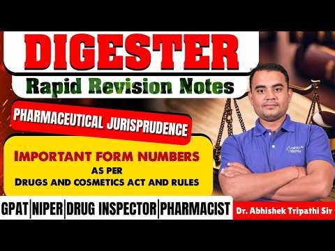 D-98 | Important Forms Numbers as per D & C Act & Rules - Pharmaceutical Jurisprudence | Revision