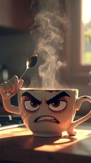 Angry cup animated video #trending #ytshorts #grok