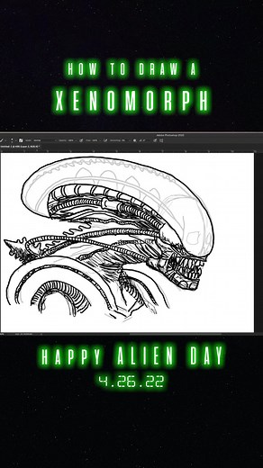 How to Draw Alien Xenomorph: Step-by-Step Tutorial