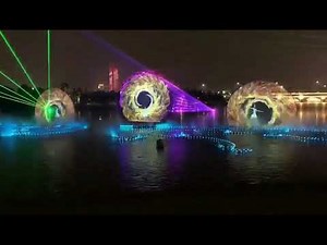 Interactive water projection 3D mapping on water, water mapping projection