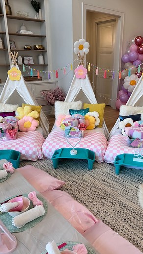 Let’s set up for a Spa Night and Slumber Party for Rylee Kate. Her first sleepover was a success. She really wanted a slumber party spa night combo and think it turned out so cute. We did mud masks at the spa table and turned on some spa music. They put cucumbers on their eyes to relax. We did had cake and pizza and finished the night watching high school musical. It was the best night. Did you have slumber parties growing up? I am trying so hard to be more intentional with holidays, birthday an