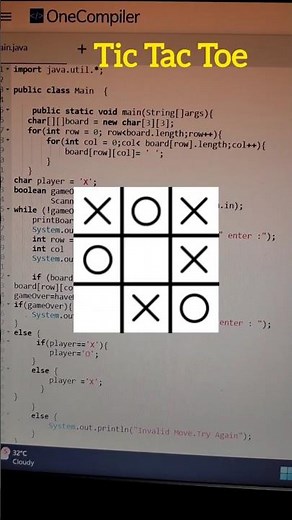 Finally !! Coded a Tic Tac Toe Game in Java #new #coding #java #python #programming
