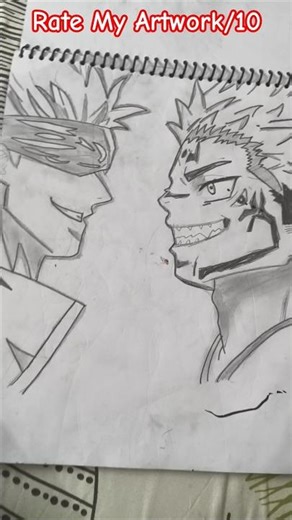 “Gojo vs Sukuna Drawing 😳 | Wait for the Final Result #shorts”