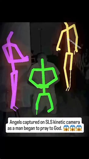 Scary_Encounter5 on Instagram: "During a holy moment of prayer, something strange was captured on an SLS Kinetic Camera. As the man prayed to God, two unknown human-like figures suddenly appeared on the screen. The video quickly went viral, sparking a wave of debate online. Some people believe it was a sign from above—angels appearing in response to the man’s prayer. Others think it might be something darker… perhaps spirits disturbed or even suffering because of the holy presence. The SLS Kinet