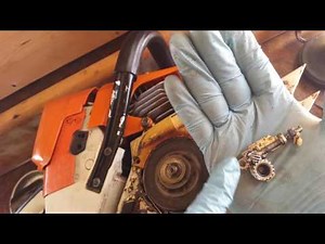 [How to] Stihl chainsaw tutorial Removal of Chain Tension Assembly on Chainsaw