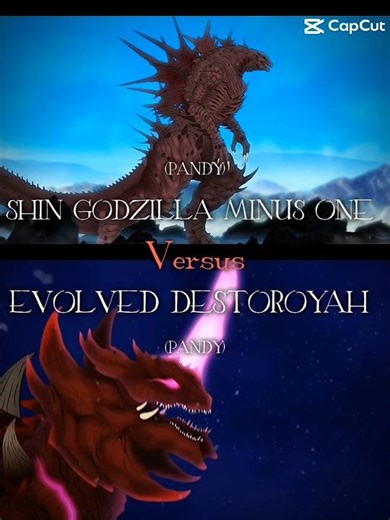 SHIN GODZILLA MINUS ONE (PANDY) VS EVOLVED DESTOROYAH (PANDY) | #MONSTERVERSE#PANDYMONSTER#