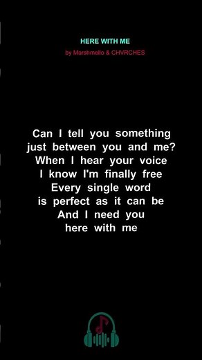 Here with Me by Marshmello & CHVRCHES #lyrics #musiclyrics #marshmello #herewithme
