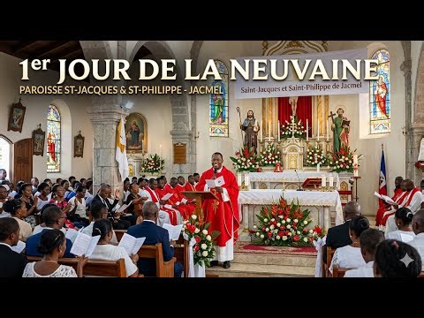 1er JOUR NEUVAINE DES Sts JACQUES ET PHILIPPE. CATHÉDRALE DE JACMEL.
