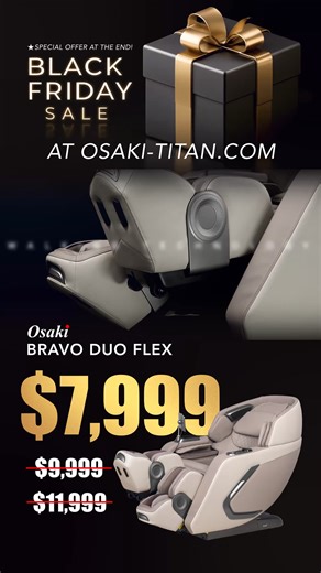 Experience the official Osaki Bravo Duo Flex — our newest AI-powered massage chair, now available exclusively through our social media event. Check out full features and specs below. | Osaki Massage Chair