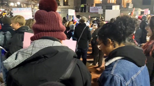There are two grannies here, incognito, in a sea of wonderful protesters. | Calgary Raging Grannies