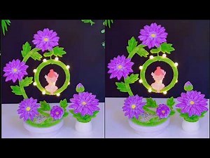 DIY Cute Flower Lamp with Pipe Cleaners 🌼 Easy & Aesthetic