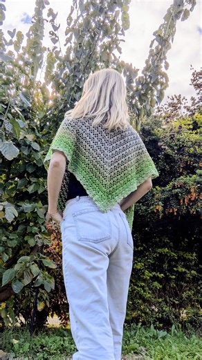 Green Triangle Shawl, Brown Scarf, Colorful Knit Wrap, Green Crochet Shawl, Triangle Knit Shawl, Brown Blanket Wrap, Green Women Poncho - Etsy