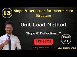 13* Unit load method for trusses | Slope & deflection | Structural Analysis | Civil engineering