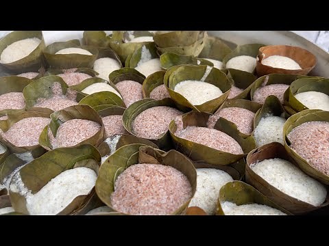 Softest Idlis made from Millets | Cone-shaped Leaf Idli | Indian Street Food