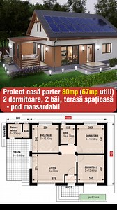 256K views · 1K reactions | Proiect casă parter 80mp (67mp utili)....