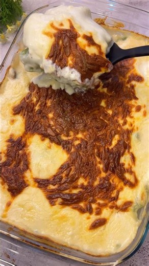 🤍Creamy chicken & mushroom lasagna #lasagna #chicken #food #lasagnarecipe