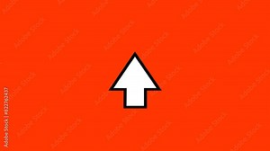 Animated arrow icon pointing up. Animation of the arrow jumping as it slides up.