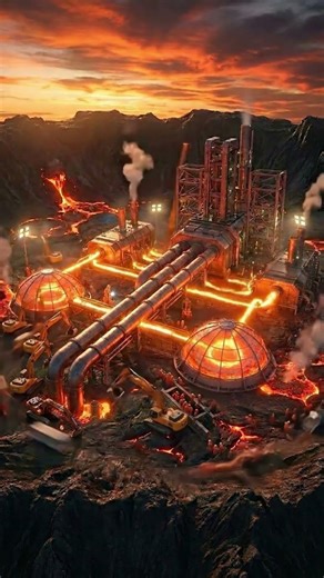 Building a Mega Plant Inside a VOLCANO #timelapse #architecture #heavycivil #timelapsebuild
