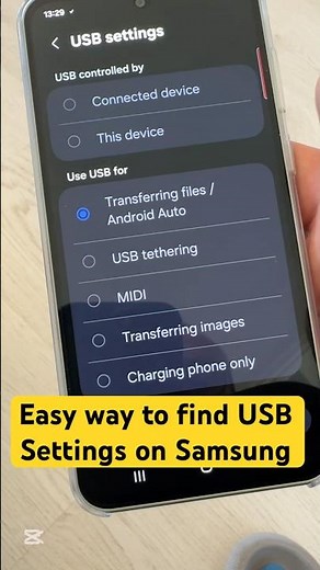 Easy way to find USB Settings on Samsung Galaxy 2025 #samsung #samsunggalaxy #usbsettings #shorts
